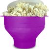 1pc Collapsible Silicone Microwave Popcorn Popper - Quick and Easy Way to Make Delicious Popcorn at Home - Purple