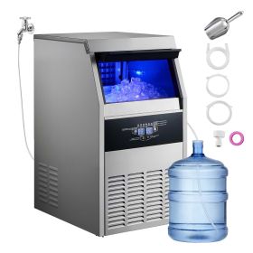 Commercial Ice Maker Machine, 150 lbs/24h with 30 lbs Storage Capacity, Built-in/Freestanding/Under Counter