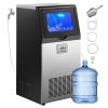 Commercial Ice Maker Machine, 120 lbs/24h with 30 lbs Storage Capacity, Built-in/Freestanding/Under Counter