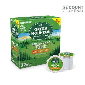 Green Mountain Coffee Decaf Breakfast Blend K-Cup Pods, Light Roast, 32 Count for Keurig Brewers - Green Mountain Coffee