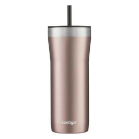 Contigo Streeterville Stainless Steel Tumbler with Plastic Straw and Splash-Proof Lid, Pink, 32 fl. oz - Contigo