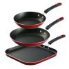 Tramontina Everyday 3 Pieces Aluminum Non-stick Fry Pan and Griddle Set Metallic Red - Tramontina