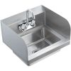Commercial Hand Sink with Faucet and Side Splash, Stainless Steel Sink for Washing, Small Hand Washing Sink, Wall Mount Hand Basin for Restaurant