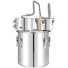 Alcohol Still, 13.2Gal / 50L Stainless Steel Water Alcohol Distiller Copper Tube Home Brewing Kit Build-in Thermometer for DIY Whisky Wine Brandy