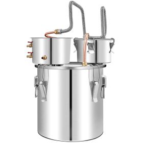 Alcohol Still, 13.2Gal / 50L Stainless Steel Water Alcohol Distiller Copper Tube Home Brewing Kit Build-in Thermometer for DIY Whisky Wine Brandy