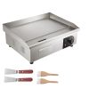 Commercial Electric Griddle, 21", 1600W Countertop Flat Top Grill, Stainless Steel Grill with Non Stick Iron Cooking Plate