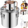 Moonshine Still 9.6Gal 38L Stainless Steel Water Alcohol Distiller Copper Tube Home Brewing Kit Build-in Thermometer for DIY Whisky Wine Brandy