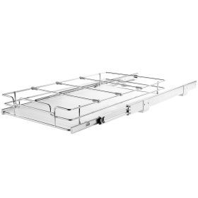 11"Wx21"Dx2.5"H Pull Out Cabinet Organizer, Heavy Duty Slide Out Pantry Shelves, Steel Roll Out Drawers, Sliding Drawer Storage for Home Under Sink