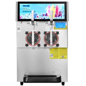 Commercial Slushy Machine, 8L / 2.1 Gal Double Bowl Margarita Machine, 1155W Stainless Steel Margarita Smoothie Frozen Drink Maker