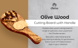 Original Olive Wood Cutting Board with Handle - Default Title