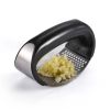 Premium Stainless Steel Rocking Garlic Press and Crusher - Ergonomic Manual Mincer and Kitchen Gadget for Easy Mincing and Clean Up