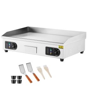 Commercial Electric Griddle, 2800W Countertop Flat Top Grill, 122-572 F Adjustable Temp