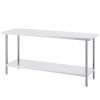 Stainless Steel Prep Table, 24 x 72 x 34 Inch, 880 lbs Load Capacity, Heavy Duty Metal Worktable with 3 Adjustable Height Levels