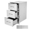 Outdoor Kitchen Drawers 16" W x 28.5" H x 20.5" D, Flush Mount Triple Access BBQ Drawers Stainless Steel with Handle