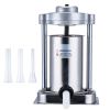 Manual Sausage Stuffer, 2 L / 5 LBS Vertical Sausage Machine with G-type Clamp, Food-Grade 304 Stainless Steel Barrel with 2 Stuffing Tubes