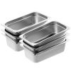 6 Pack Hotel Pans, 1/3 Size Anti-Jam Steam Pan, 0.8mm Thick Stainless Steel Restaurant Steam Table Pan, 4-Inch Deep Commercial Table Pan