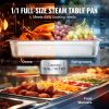 Hotel Pan, Full Size Anti-Jam Steam Pan, 0.8mm Thick Stainless Steel Restaurant Steam Table Pan, 4-Inch Deep Commercial Table Pan