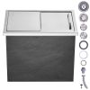 Drop in Ice Chest, 18"L x 12"W x 14.5"H Stainless Steel Ice Cooler, Commercial Ice Bin with Sliding Cover, 40.9 qt Outdoor Kitchen Ice Bar
