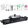 2 in 1 Electric Grill and Hot Pot, 2400W BBQ Pan Grill and Hot Pot, Multifunctional Teppanyaki Grill Pot with Dual Temp Control