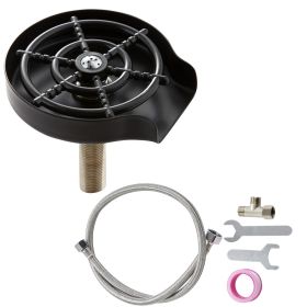 Glass Rinser, 10 Powerful Spraying Jets 360Â° Rotating Cup Rinser for Sink, 304 Stainless Steel Faucet Cup Washer with ABS Cup Holder for Baby Bottle