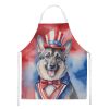 Norwegian Elkhound Patriotic American Apron Cooking Kitchen Server Baking Crafts Gardening for Adult Women Men, Unisex, Large, Multicolor