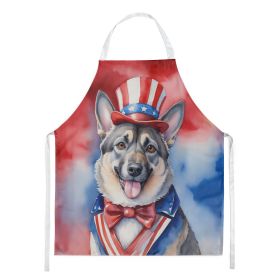 Norwegian Elkhound Patriotic American Apron Cooking Kitchen Server Baking Crafts Gardening for Adult Women Men, Unisex, Large, Multicolor
