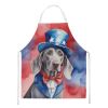 Weimaraner Patriotic American Apron Cooking Kitchen Server Baking Crafts Gardening for Adult Women Men, Unisex, Large, Multicolor