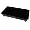 Electric Cooktop, 2 Burners, 12'' Induction Stove Top, Built-in Magnetic Cooktop 1800W, 9 Heating Level Multifunctional Burner