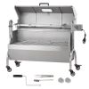 Rotisserie Grill with Hooded Cover, BBQ Whole Pig Lamb Goat Charcoal Spit Grill, 46 Inch 132Lbs Capacity
