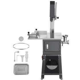Commercial Electric Meat Bandsaw, 850W Stainless Steel Vertical Bone Sawing Machine, 19.1"x15" Workbench, 7.09 Inch Cutting Thickness
