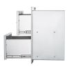 Outdoor Kitchen Drawers 17.8W x 20.2H x 12.2D Inch, Flush Mount Double BBQ Drawers Stainless Steel with Handle