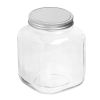 Clear Glass Cracker Jar with Brushed Aluminum Lid, 1 Gallon - 4 Pack - 4