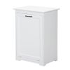 Trash Can Cabinet with Adjustable Tilted Angles;  Kitchen Garbage Bin Holder for Kitchen;  Living Room and Balcony;  White - white