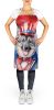 Norwegian Elkhound Patriotic American Apron Cooking Kitchen Server Baking Crafts Gardening for Adult Women Men, Unisex, Large, Multicolor