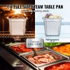 6 Pack Hotel Pans, 1/6 Size Anti-Jam Steam Pan, 0.8mm Thick Stainless Steel Restaurant Steam Table Pan, 6-Inch Deep Commercial Table Pan