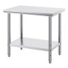 Stainless Steel Prep Table, 900x600x800 mm, 700 lbs Load Capacity, Heavy Duty Metal Worktable with 3 Adjustable Height Levels