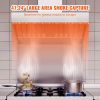 Commercial Exhaust Hood, 4FT Food Truck Hood Exhaust, 201 Stainless Steel Concession Trailer Hood with 2 Detachable U-shaped Grid Oil Filter Mesh