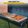 Stainless Steel Griddle,32" X 17" Universal Flat Top Rectangular Plate , BBQ Charcoal/Gas Grill with 2 Handles and Grease Groove with Hole