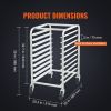 Bun Pan Rack, 10-Tier Commercial Bakery Racks with Brake Wheels, Aluminum Racking Trolley Storage for Half & Full Sheet, Speed Rack For Kitchen Home