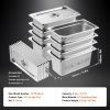 8 Pack Hotel Pans, 1/3 Size Anti-Jam Steam Pan with Lid, 0.8mm Thick Stainless Steel Steam Table Pan, 6-Inch Deep Commercial Table Pan