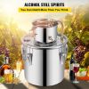 Moonshine Still 9.6Gal 38L Stainless Steel Water Alcohol Distiller Copper Tube Home Brewing Kit Build-in Thermometer for DIY Whisky Wine Brandy