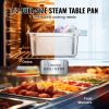 6 Pack Hotel Pans, 1/2 Size Anti-Jam Steam Pan, 0.8mm Thick Stainless Steel Restaurant Steam Table Pan, 6-Inch Deep Commercial Table Pan