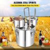 Alcohol Still, 13.2Gal / 50L Stainless Steel Water Alcohol Distiller Copper Tube Home Brewing Kit Build-in Thermometer for DIY Whisky Wine Brandy