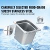 6 Pack Hotel Pans, 1/6 Size Anti-Jam Steam Pan, 0.8mm Thick Stainless Steel Restaurant Steam Table Pan, 6-Inch Deep Commercial Table Pan