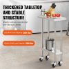 Stainless Steel Work Table 24 x 12 x 38 Inch, 500 LBS Load Capacity with 4 Wheels, 3 Adjustable Height Levels