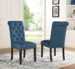 Leviton Urban Style Wood Dark Wash Turned-Leg Dining Set: Table and 4 Chairs, Blue - as Pic