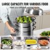 Steamer Pot 11in/28cm, 5 Tier Steamer Pot for Cooking with 8.5QT Stock Pot, 3 Vegetable Steamers & 2 Steaming Trays