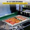 Stainless Steel Griddle,32" X 17" Universal Flat Top Rectangular Plate , BBQ Charcoal/Gas Grill with 2 Handles and Grease Groove with Hole