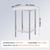 Stainless Steel Prep Table, 24 x 24 x 34 Inch, 700 lbs Load Capacity, Heavy Duty Metal Worktable with 3 Adjustable Height Levels