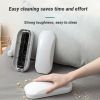 2pcs Dust Collector Duster Multi Purpose Plastic Cleaning Brush Nail Soft Bed De-Hairing Brush Static Without USB Or Battery - White+Gray, 2pcs